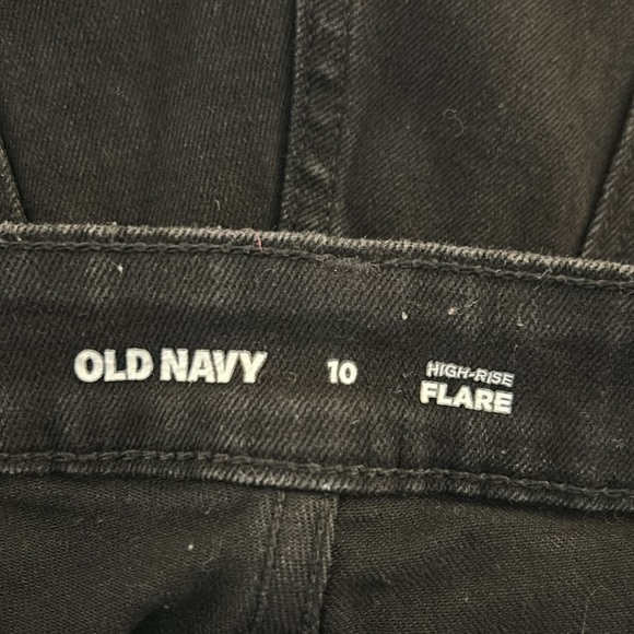 Old Navy Black High Rise Flare Wide Leg Boho Jeans with Stretch Size 10 - Picture 6 of 7